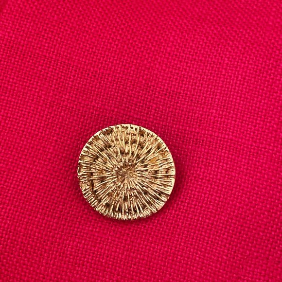 Vintage Yves Saint Laurent Skirt Suit 10 Red Double Breasted Blazer Gold Buttons - Picture 5 of 14